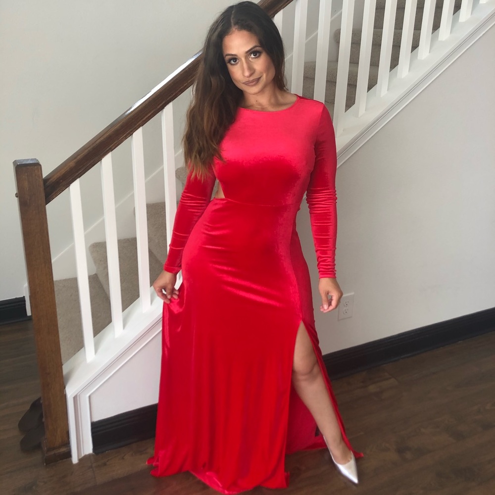 H&M Backless Cranberry Dress